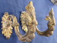 2 embrasses rideaux anciennes décoration  laiton doré Profondeur 14 cm