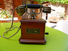 Ancien téléphone,bois,modèle 1910,manivelle,collection