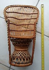 AR3 - Ancien Fauteuil EMMANUELLE de Poupée en rotin Hauteur 36 cm
