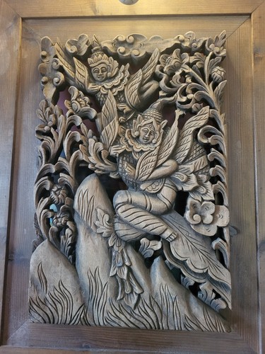 Panneau bois sculpté - en,
