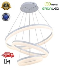 135W LED Lumière Plafond 3 Anneau Cercle Lustre 80cm 60cm 40cm Moderne Suspendu