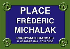 PLAQUE RUE RUGBY Frédéric MICHALAK RC TOULON Personnalisable Aluminium 20x30cm