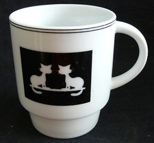 Tasse porcelaine M L Home – Couple de chats – 19 cl – Ref 4218 – déco féline