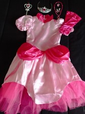 Déguisement robe de Princesse peach rose  et ces  accessoires 4-5 ans