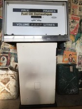  Très belle ancienne  pompe à essence " SATAM " blanche et chrome  des année 70 