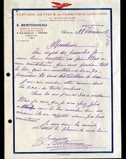 CHINON (37) ELEVAGE amateur de PERRUCHES Ondulées "E. BERTONNEAU" Lettre en 1935