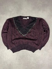 Pull col V maille patch cuir