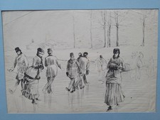 dessin ancien scène de