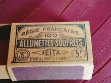 Ancienne Boite Allumettes Soufrees Seita Regie Francaise Boite Vide bel état