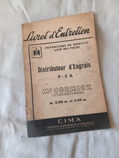 manuel montage et liste des pièces distributeur d'angrais IH MAC CORMICK  F-5A