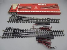 Etui 2 rails aiguillages électrique à droite R=671 - Jouef 4186