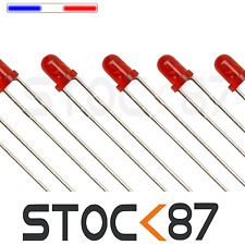 258DR# LED 3mm ronde rouge diffusant dispo 10, 25, ou 100pcs