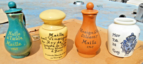 Lot ancien pot - à, moutarde