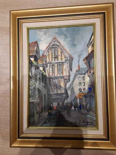 Tableau huile louis jacques - huile,