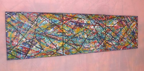 Tableau triptyque acrylique - tableau,