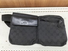 Sac bandoulière Gucci GG taille pochette noir 28 x 17,5 cm toile cuir sans...