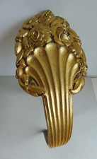 Grand support de tringle à rideaux bronze doré Art Déco