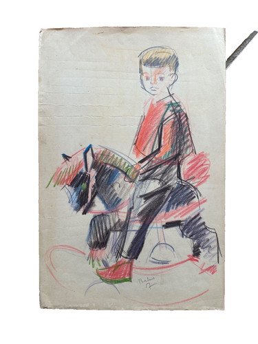 Dessin ancien portrait - dessin, petit