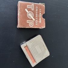 ANCIENNE MACHINE A ROULER LES CIGARETTES MARQUE TOP BOITE METAL CHROME