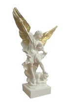 Saint Michel Archange Statue - Figurine avec Couronne épée et Ailes dorées pe...