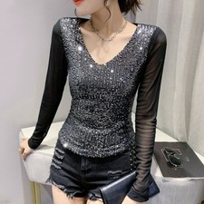 Femme V-Neck Paillette