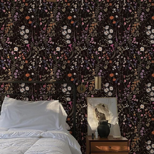 Papier peint adhésif fleurs - peint,