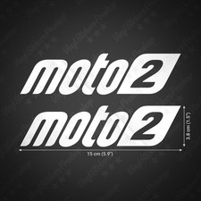 Kit 2 stickers MOTOGP 15 cm BLANC Brillant Tuning moto custom déco