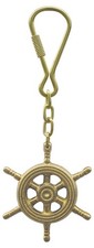 Porte-clés barre à roue Pendentif en Laiton DORé Sea-Club