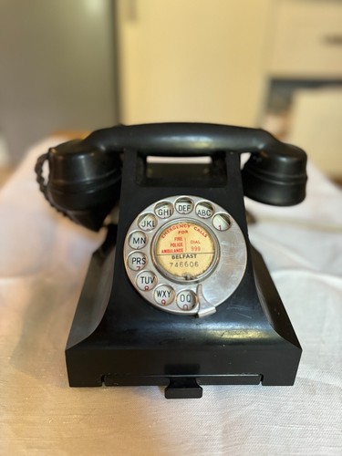 Antique rotary telephone with - rotary,