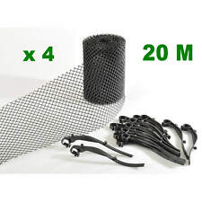 LOT DE 4 Grillage de protection pour gouttiere universel + fixations - 20 METRES