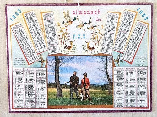 Almanach calendrier ptt - almanach, 1965
