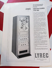 ancienne publicite technique Lyrec medicord tr80 magnétophone à bande