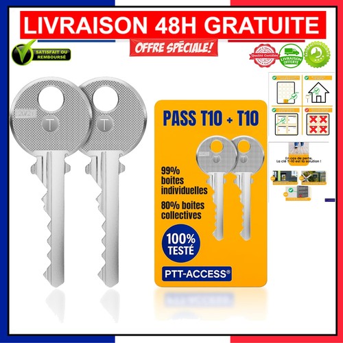 Lot clés pass ptt t10 - clés,