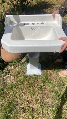 Lavabo vintage faïence - vintage, en