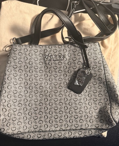 Guess gray and - and, logo