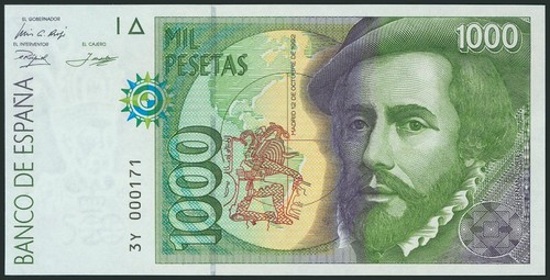 1000 pesetas octobre 1992 - 1000, pesetas.