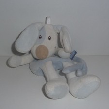 Doudou Chien Sucre d'Orge - Blanc Bleu