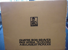 4gravures 1923 bois gravé :Roumanie:architecte, graveur Horia Téodoru avec envoi