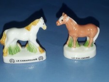 Fèves lot série 2 chevaux animaux camarguais palomino équitation équestre cheval