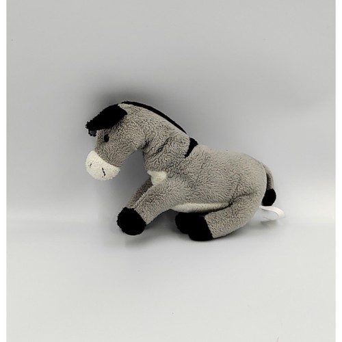 Peluche ane gris noir - blanc,