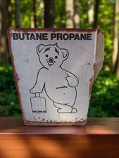 Très grande plaque émaillée ancienne Butagaz vintage métal publicitaire rétro