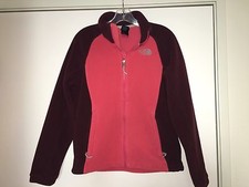 North Face Women's Fleece Zip Up Front Jacket Size S Small Burgundy Pink