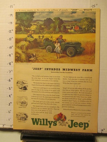 Newspaper 1944 willys jeep - ad,