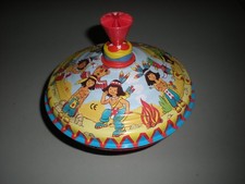 Toupie en métal fer décor indien jouet enfant