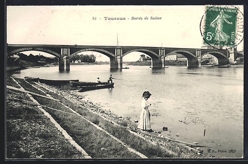Cpa tournus bords saône - tournus,, de