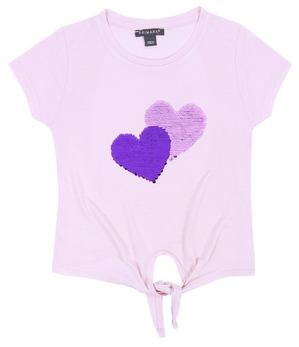 Shirt rose clair avec - rose, coeurs