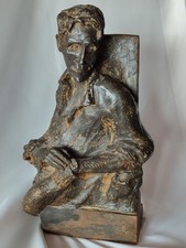 STATUE PELOTARI CHISTERA LAURENT MATTIN PARTARRIEU 2000 PELOTE BASQUE