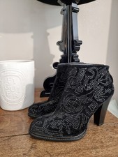 ZARA : BOOTS BOTTINES NOIRES TALONS STRASS NOIR COLLECTION 2012 
