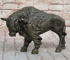 Art Déco Américain Artiste Buffalo Bison Bronze Fonte Sculpture Statue Lost Cire