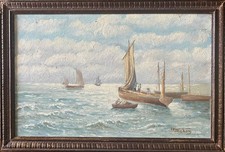Tableau ancien Marine Bord de